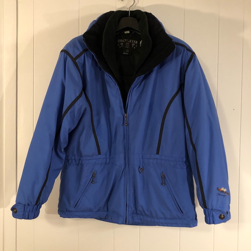 Obermeyer 1947 Vintage Royal Blue Ski Jacket Thermolite Plus Size 10